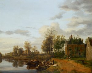 Landhaus an der Vliet bei Delft von Jan van der Heyden