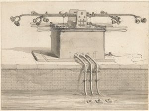 Doppelsaugpumpe für die Schlauchfeuerspritze von Jan van der Heyden
