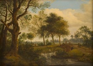Landschaft mit Badenden von Jan van der Heyden