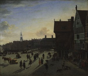 Der Damm und Damrak, Amsterdam von Jan van der Heyden