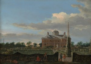 Das Huis ten Bosch in Den Haag und sein formaler Garten Blick von Süden, ca. 1668-70 von Jan van der Heyden