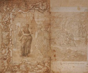 Zeichnung für einen Wandteppich mit der Geschichte von Odysseus und Diomedes von Jan van der Straet