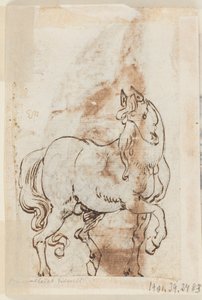 Seite eines Zeichenbuchs; Studie für ein Gemälde von St. Magdalena; Ein Hengst