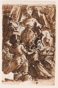Recto: Judith mit dem Kopf von Holofernes; Himmelfahrt Christi