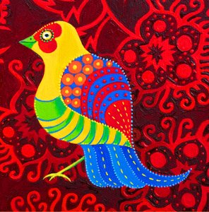 Blaugeschwänzter Vogel von Jane Tattersfield