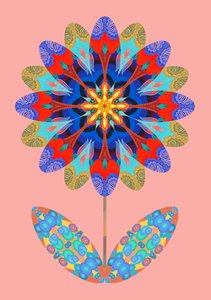 Blumenausschnitt auf blassrosa von Jane Tattersfield