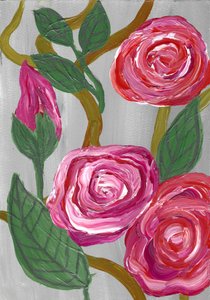 Blühende Rosa Rosen von Janine Brewster