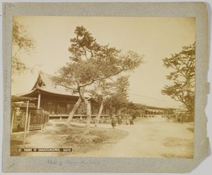 Vorderseite von Sanjusangendo, Kyoto, Japan (s/w Foto)
