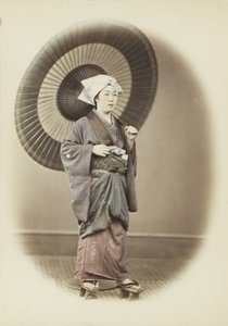 Japanische Frau mit Regenschirm