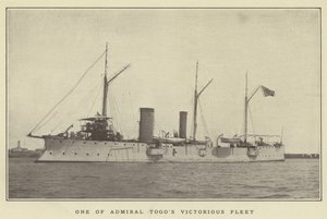 Eines der siegreichen Schiffe von Admiral Togo von Japanese Photographer