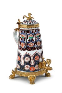 Eine seltene elegant montierte Imari-Kaffeekanne und Deckel von Japanese School