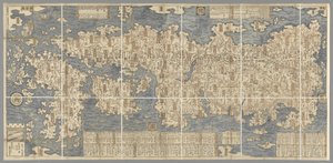 Eine große farbige Karte von Japan, gezeichnet von Ishigawa Nagara