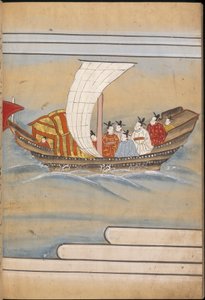 Chinesische Gesandte in einem Boot, Illustration aus dem 