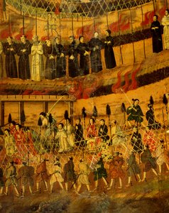 Detail aus Das Martyrium der Jesuiten in Japan im Jahr 1622 von Japanese School