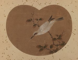 Fächerbild mit Vogel (recto)