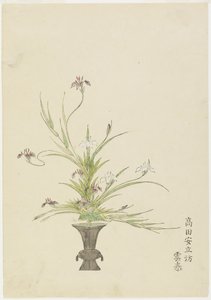 Blumenarrangement von Takada Anritsub? Untai, Schwertlilien