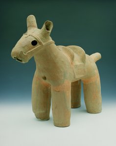 Haniwa-Pferd, gefunden um Funuli, Boshu-Provinz, Osato-Distrikt, Dolmen-Periode von Japanese School