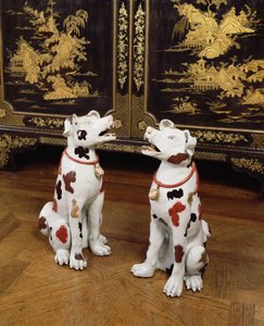 Imari-Paar sitzender Hunde
