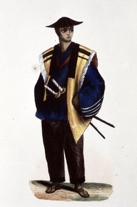 Japanischer Offizier, 1860 (Gravur) von Japanese School