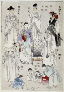 Korea: traditionelle Kostüme der Adligen - japanischer Druck