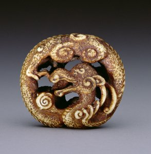 Netsuke, das einen Wasserdrachen darstellt, ca. 1870-80 von Japanese School
