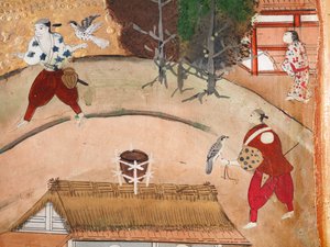 Osakazu Byobu - Japanischer achtteiliger Wandschirm von Japanese School