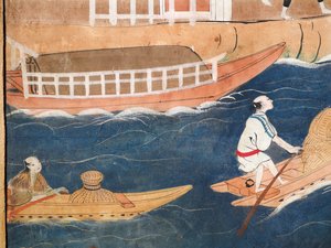 Osakazu Byobu - Japanischer achtteiliger Wandschirm