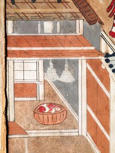 Osakazu Byobu - Japanischer achtteiliger Wandschirm
