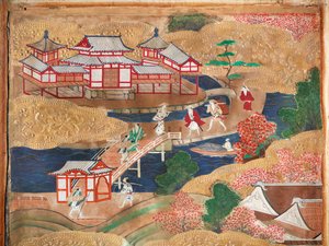 Osakazu Byobu - Japanischer achtteiliger Faltbildschirm