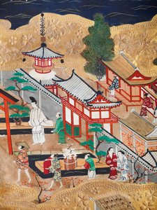 Osakazu Byobu - Japanischer achtteiliger Paravent
