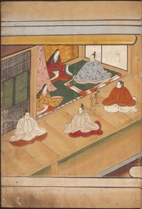 Sitzende japanische Adlige, Illustration aus dem 