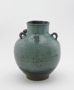 Teeblatt-Aufbewahrungskrug mit fünf Schlaufenhenkeln, Saga oder Nagasaki Präfektur, Edo-Periode