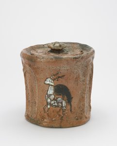 Wasserkrug für Teezeremonie mit passendem Deckel, Kyoto, Kyoto-fu, Edo-Zeit oder Meiji-Ära von Japanese School