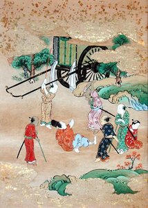 Der Mönch Shogaku (1126-1235) wird von Räubern angegriffen