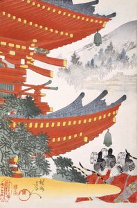 Krieger ziehen aus, aus einem Album von Holzschnitten des 19. Jahrhunderts von Japanese School