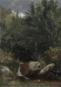Bäume und ein Bach auf einem Hügel, 1853