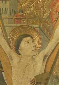 Das Martyrium des Hl. Vinzenz, Detail von Vinzenz am Kreuz