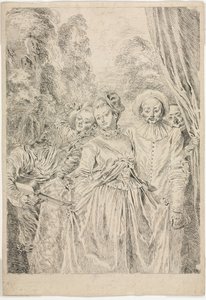 Die Kleider sind italienisch von Jean-Antoine Watteau