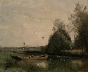 Ein Teich in Mortain von Jean-Baptiste-Camille Corot