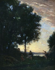 Faune und Nymphen tanzen von Jean-Baptiste-Camille Corot