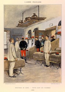 Typen und Uniformen der französischen Armee von Hauptmann Jules Richard, illustriert von Edouard Detaille: Linieninfanterie: Revue in den Kammern 1885, Private Sammlung von Jean Baptiste Edouard Detaille