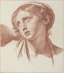 Ein junges Mädchen, das nach oben schaut von Jean-Baptiste Greuze