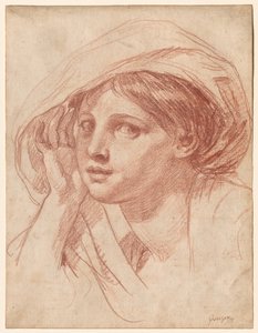 Kopf einer jungen Frau von Jean-Baptiste Greuze