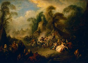 Ländliches Fest, ca. 1728, Gemälde von Jean-Baptiste Pater (1695-1736)