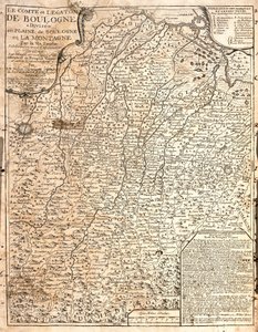 Karte der Grafschaft Boulogne (Frankreich) von Jean Baptiste Nolin