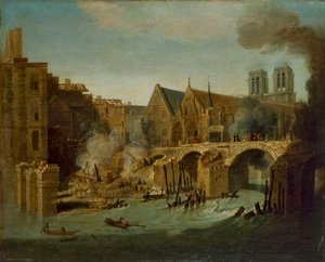 Die Petit Pont nach dem Brand von 1718