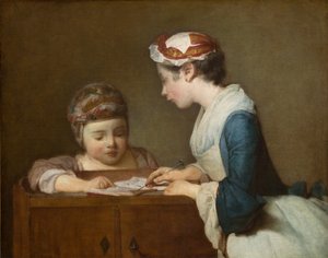 Die kleine Schulmeisterin von Jean Baptiste Simeon Chardin