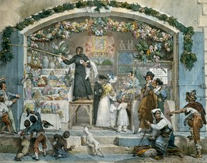 Befana in Rom, Druck von Jean-Baptiste Thomas