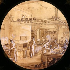 Entwurf für einen Sèvres-Teller, aus dem Service des Arts Industriels von Jean Charles Develly