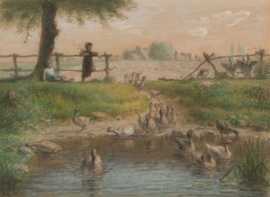 Bauernkinder am Gänseteich